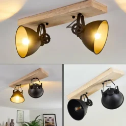 Plafonnier Svanfolk Bois clair, 2 lumières