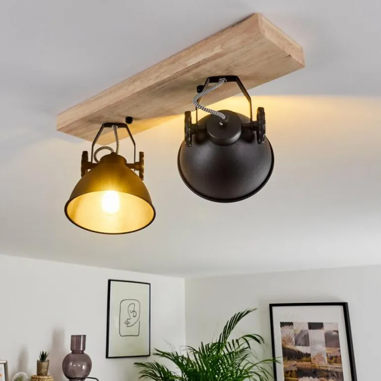 Plafonnier Svanfolk Bois clair, 2 lumières