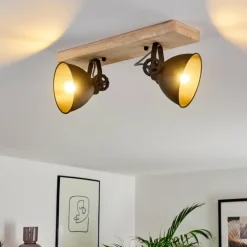 Plafonnier Svanfolk Bois clair, 2 lumières