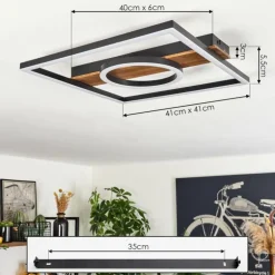 Plafonnier Taboneira LED Noir, 1 lumière