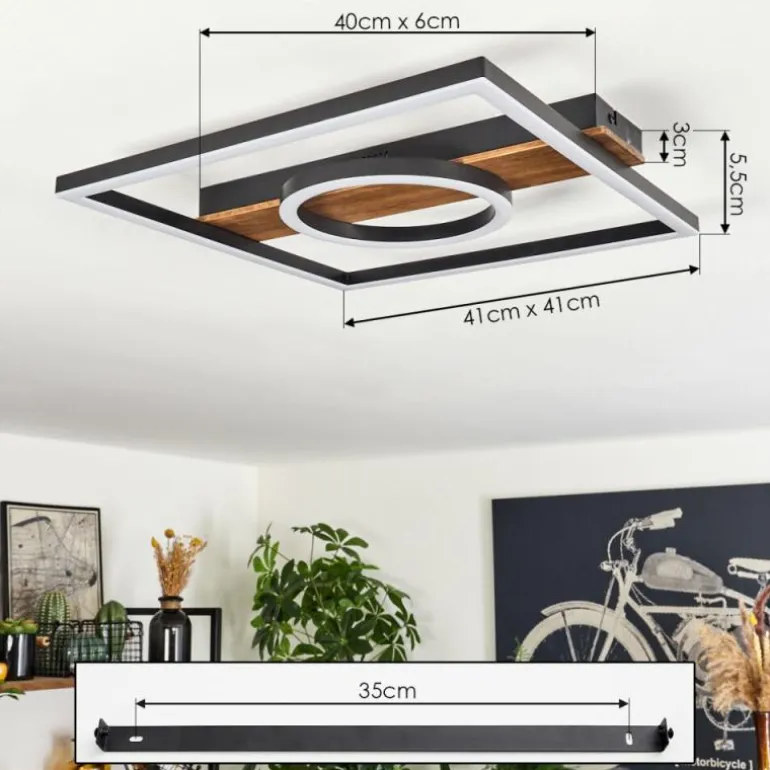 Plafonnier Taboneira LED Noir, 1 lumière