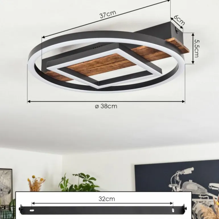 Plafonnier Taboneira LED Noir, 1 lumière