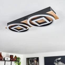 Plafonnier Taboneira LED Écru, Noir, 2 lumières