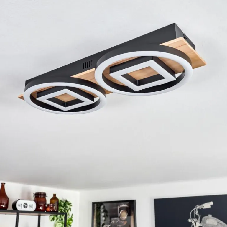 Plafonnier Taboneira LED Écru, Noir, 2 lumières