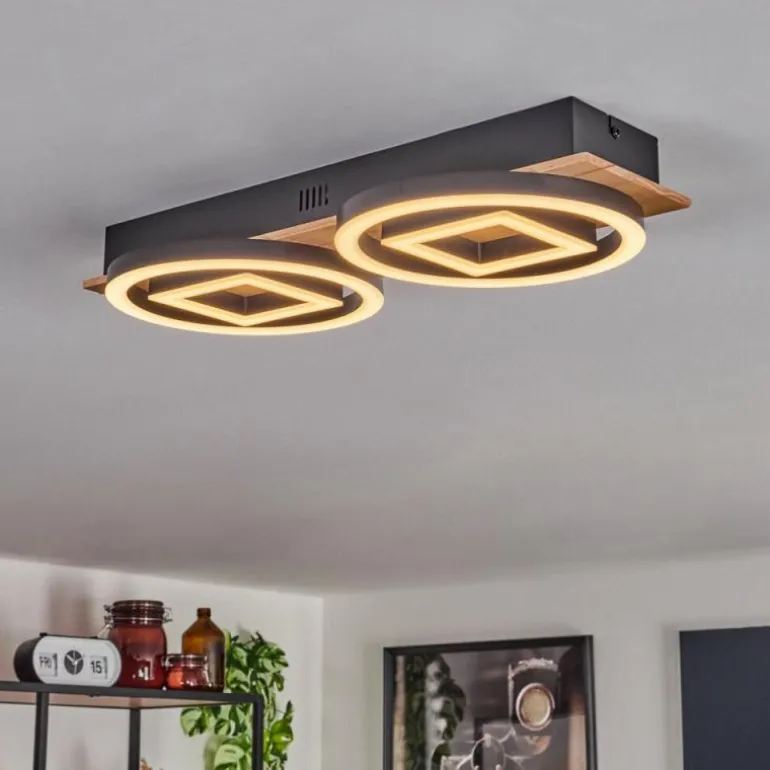 Plafonnier Taboneira LED Écru, Noir, 2 lumières