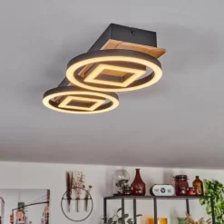 Plafonnier Taboneira LED Écru, Noir, 2 lumières