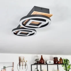 Plafonnier Taboneira LED Écru, Noir, 2 lumières