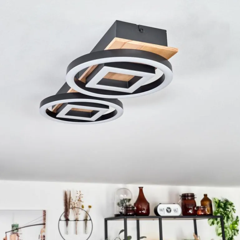 Plafonnier Taboneira LED Écru, Noir, 2 lumières