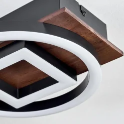 Plafonnier Taboneira LED Brun foncé, Noir, 2 lumières