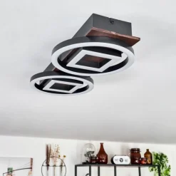 Plafonnier Taboneira LED Brun foncé, Noir, 2 lumières