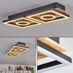 Plafonnier Taboneira LED Écru, Noir, 2 lumières