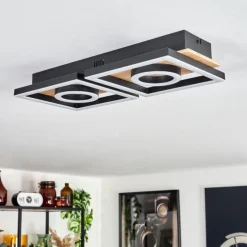 Plafonnier Taboneira LED Écru, Noir, 2 lumières