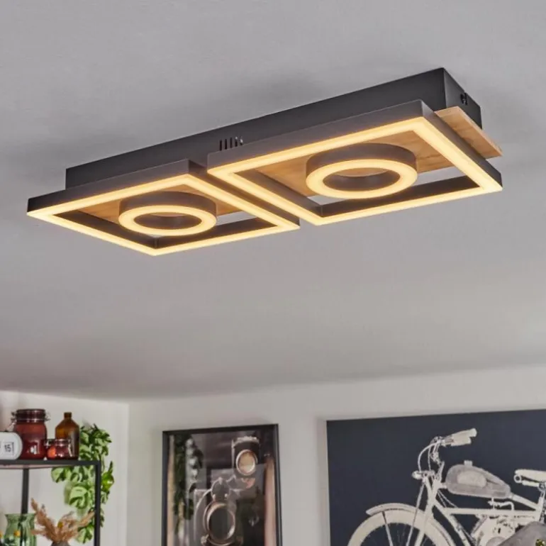 Plafonnier Taboneira LED Écru, Noir, 2 lumières