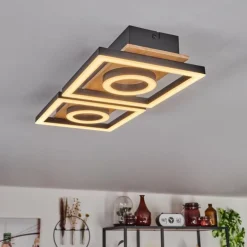 Plafonnier Taboneira LED Écru, Noir, 2 lumières