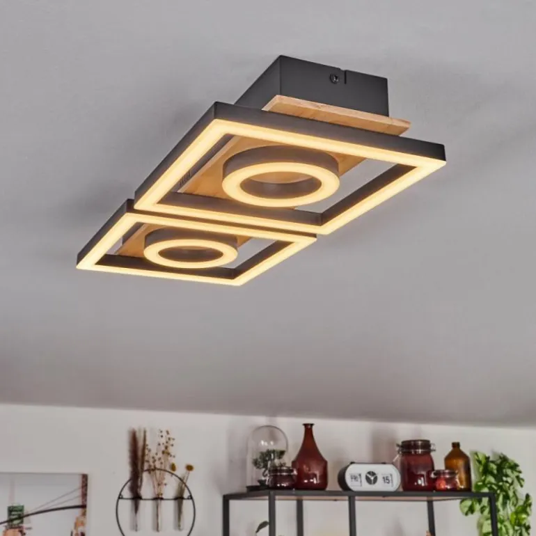 Plafonnier Taboneira LED Écru, Noir, 2 lumières