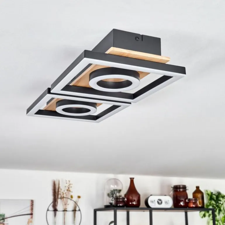 Plafonnier Taboneira LED Écru, Noir, 2 lumières