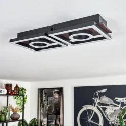 Plafonnier Taboneira LED Brun foncé, Noir, 2 lumières