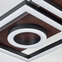 Plafonnier Taboneira LED Brun foncé, Noir, 2 lumières