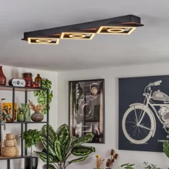 Plafonnier Taboneira LED Brun foncé, Noir, 3 lumières