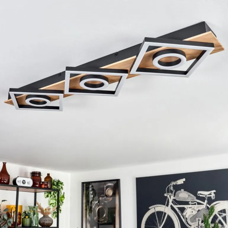 Plafonnier Taboneira LED Écru, Noir, 3 lumières