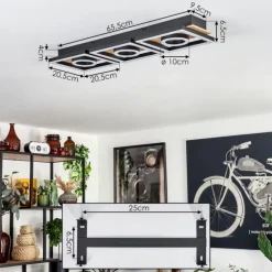Plafonnier Taboneira LED Écru, Noir, 3 lumières