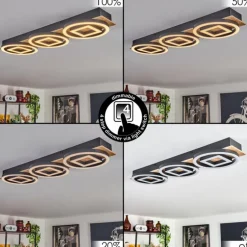 Plafonnier Taboneira LED Écru, Noir, 3 lumières