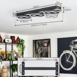 Plafonnier Taboneira LED Écru, Noir, 3 lumières