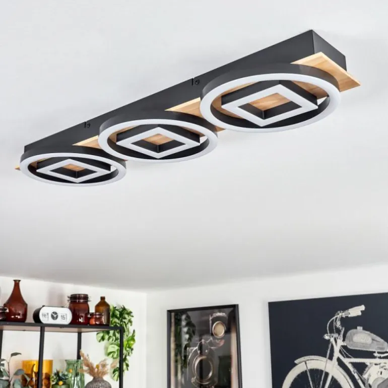 Plafonnier Taboneira LED Écru, Noir, 3 lumières