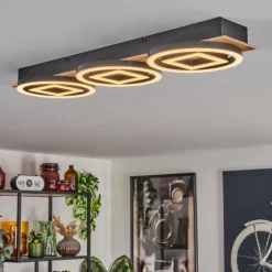 Plafonnier Taboneira LED Écru, Noir, 3 lumières