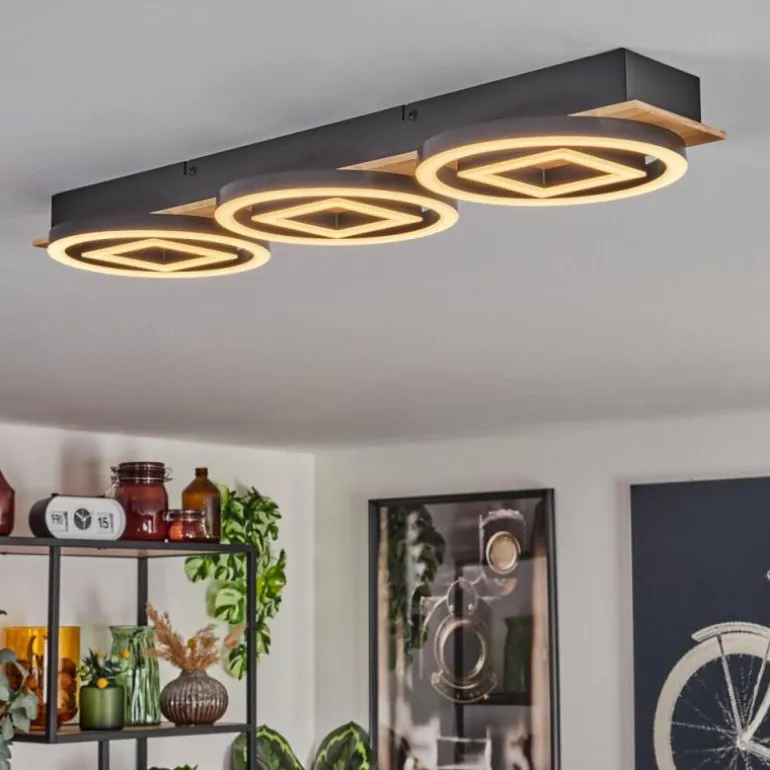 Plafonnier Taboneira LED Écru, Noir, 3 lumières