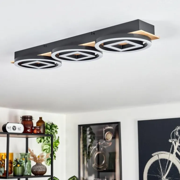 Plafonnier Taboneira LED Écru, Noir, 3 lumières