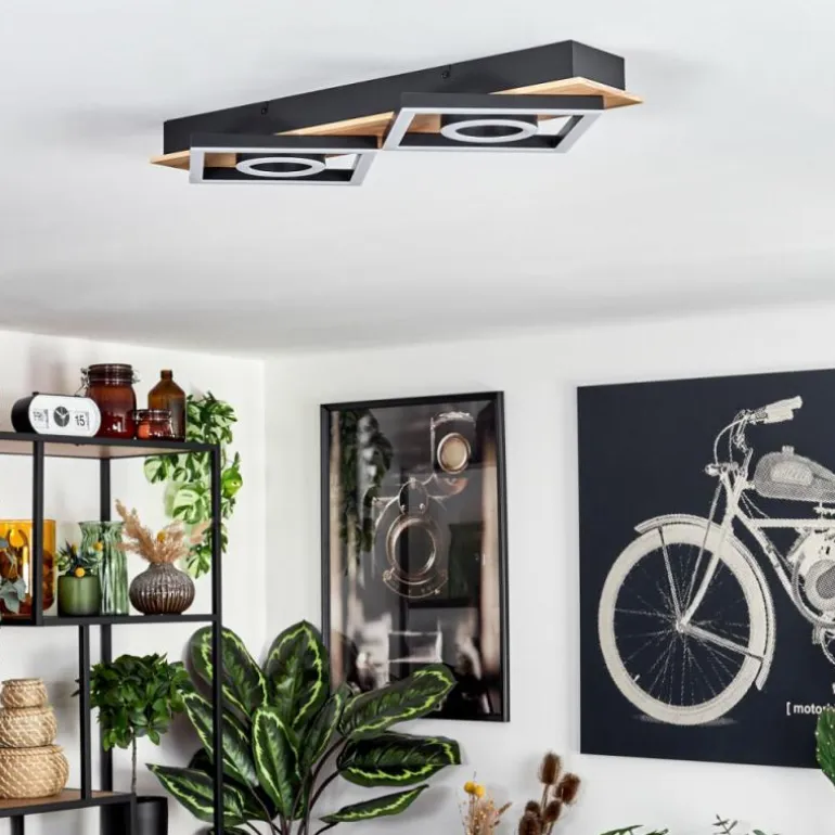 Plafonnier Taboneira LED Écru, Noir, 2 lumières