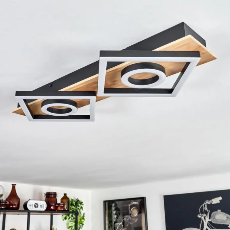 Plafonnier Taboneira LED Écru, Noir, 2 lumières