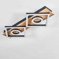 Plafonnier Taboneira LED Écru, Noir, 2 lumières