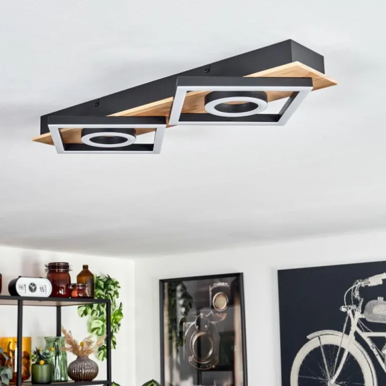 Plafonnier Taboneira LED Écru, Noir, 2 lumières