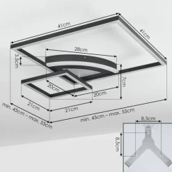 Plafonnier Taleta LED Noir, Blanc, 1 lumière