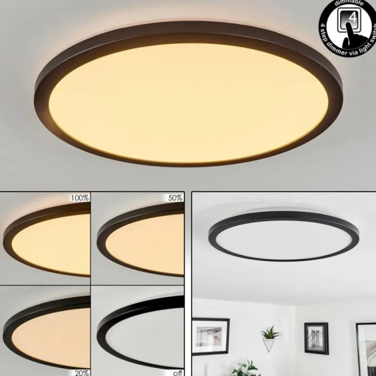 Plafonnier Tamesch LED Noir, 1 lumière