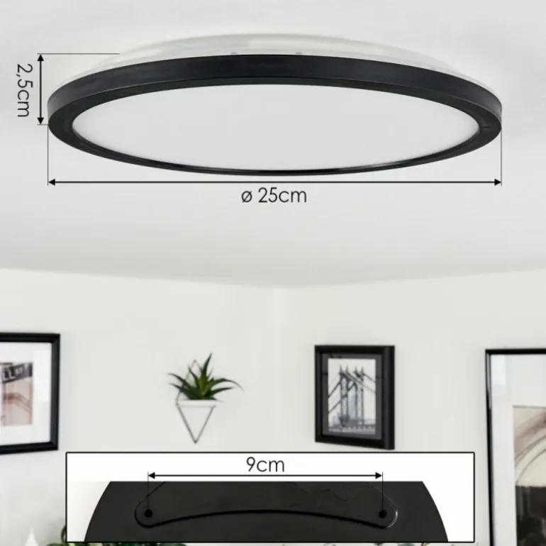 Plafonnier Tamesch LED Noir, 1 lumière