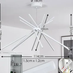 Plafonnier Teles LED Blanc, 1 lumière