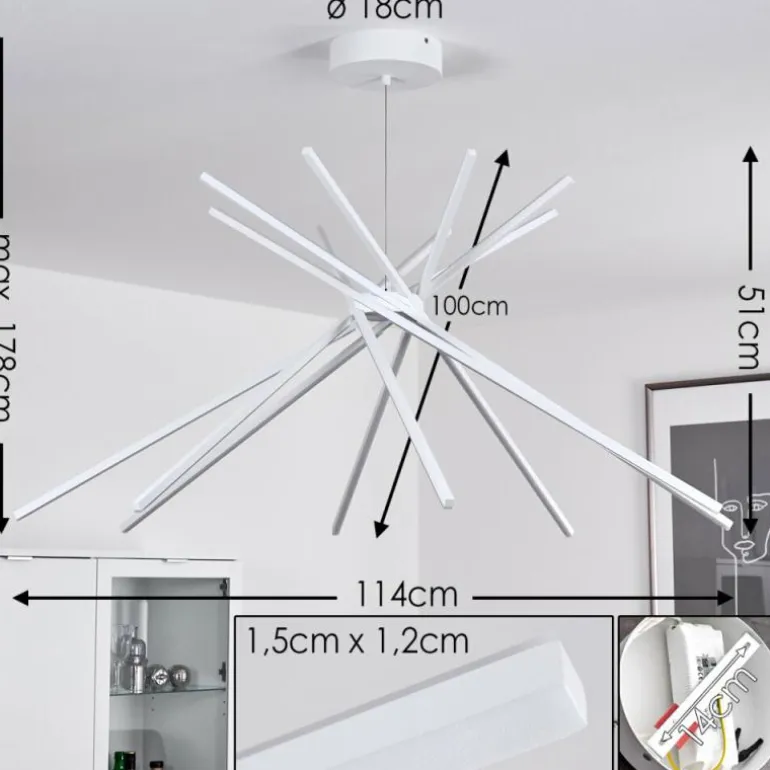 Plafonnier Teles LED Blanc, 1 lumière
