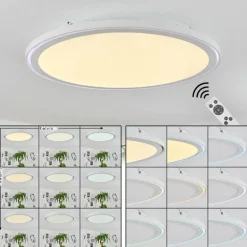 Plafonnier Telsen LED Blanc, 2 lumières, Télécommandes, Changeur de couleurs