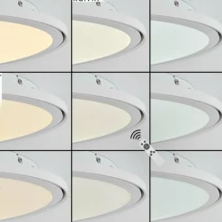 Plafonnier Telsen LED Blanc, 2 lumières, Télécommandes, Changeur de couleurs