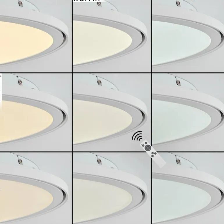 Plafonnier Telsen LED Blanc, 2 lumières, Télécommandes, Changeur de couleurs
