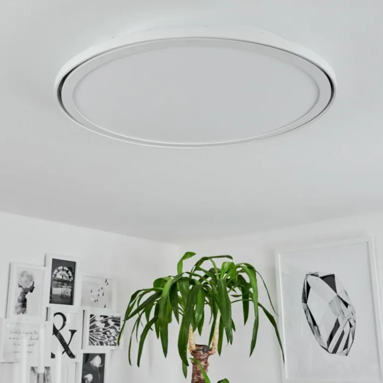 Plafonnier Telsen LED Blanc, 2 lumières, Télécommandes, Changeur de couleurs