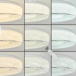 Plafonnier Tobosy LED Blanc, 1 lumière, Télécommandes