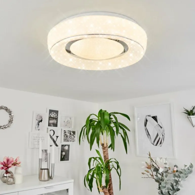 Plafonnier Tobosy LED Blanc, 1 lumière, Télécommandes