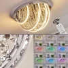 Plafonnier Toirano LED Chrome, Scintillant, Argenté, Blanc, 2 lumières, Télécommandes, Changeur de couleurs