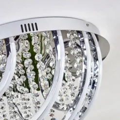 Plafonnier Toirano LED Chrome, Scintillant, Argenté, Blanc, 2 lumières, Télécommandes, Changeur de couleurs
