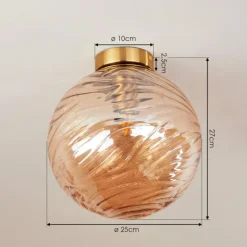 Plafonnier Tomboul Or, 1 lumière