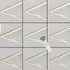 Plafonnier Torres LED Nickel mat, 2 lumières, Télécommandes